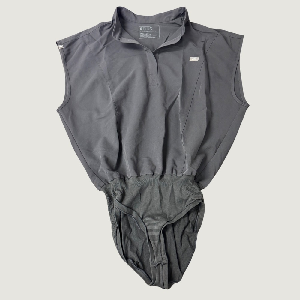 Figs Technical Collection Rafaela Brief Scrub Bodysuit Charcoal Gray L 1000345